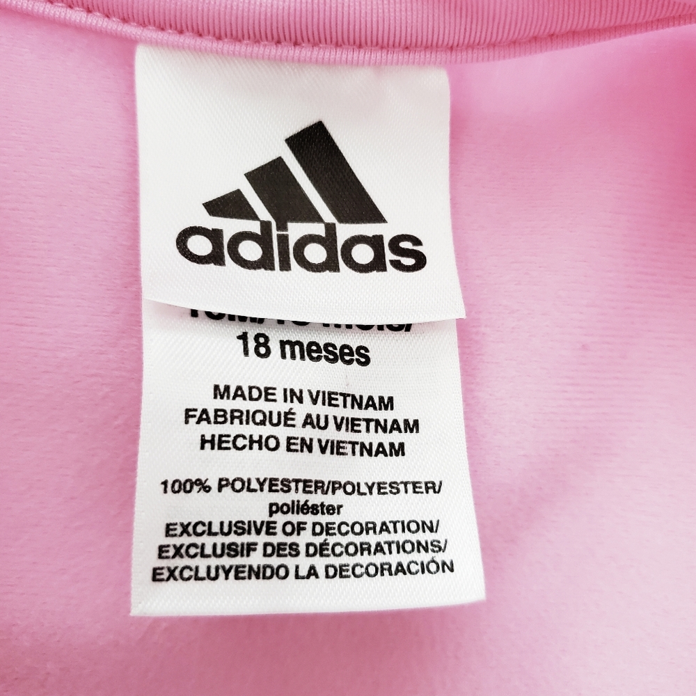 Adidas Girls Pink Track Jacket Size 18 Months - Picture 2 of 9
